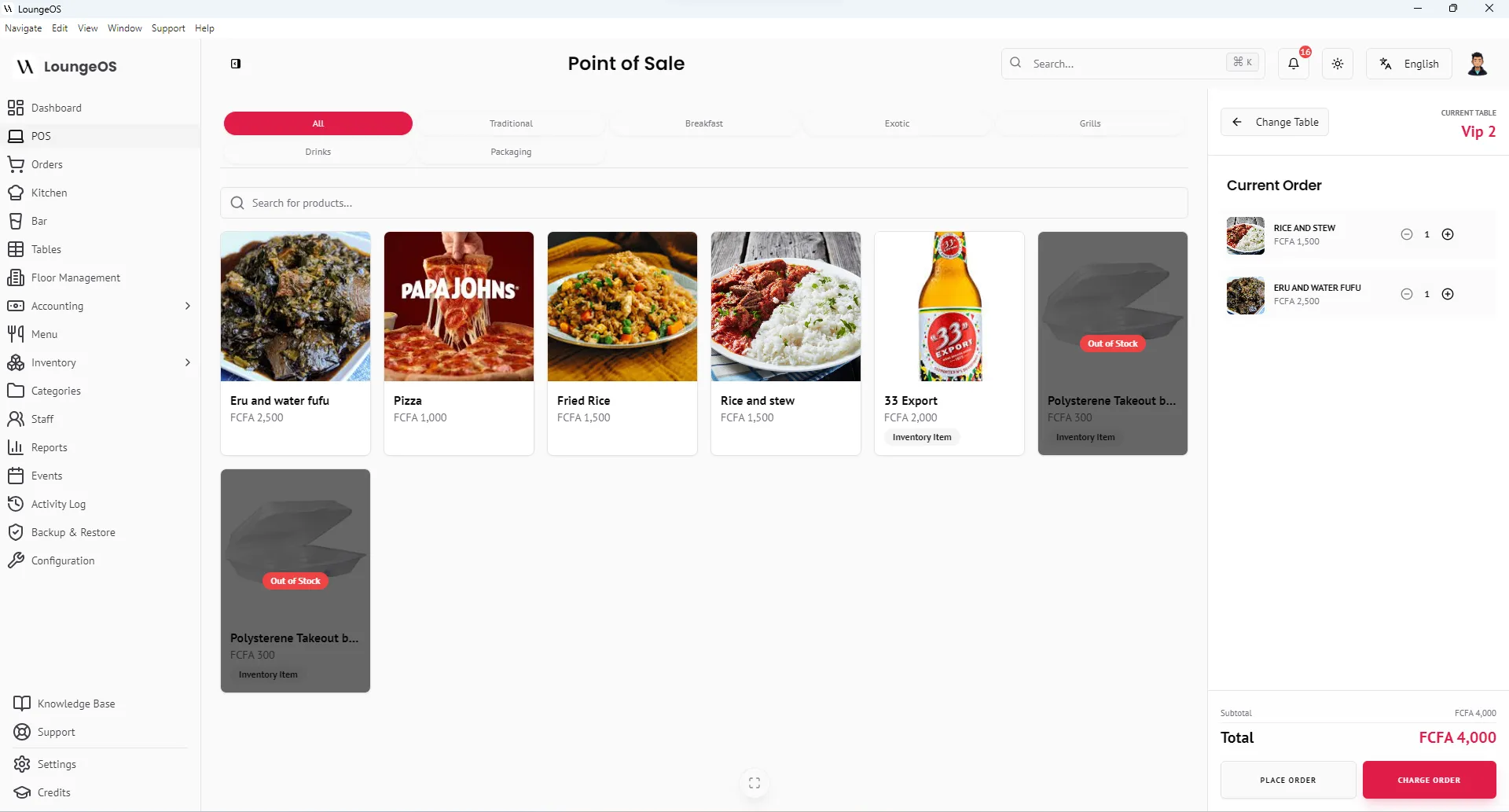LoungeOS Dashboard Screenshot